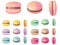 Set with different macaroons. Illustration for restaurant and cafe menu