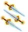 Set of different magic swords. Earth, fire, air element stones in it. Gui assets collection for game design.