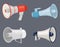 Set of different megaphones
