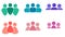 Set of different multicolored icons of men and women.