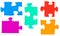 Set of different multicolored puzzle pieces