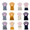 Set of different paw. Cartoon flat illustration