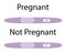 Set of different pregnancy tests, with one and two stripes positive, negative.