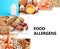 Set of different products causing food allergies
