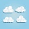 Set of different puzzle clouds. Vector