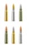 Set of different rifle ammunition cartridges