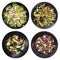 Set of Different Salads on White Background