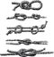 A set of different sea knots