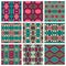 Set of different seamless colored vintage