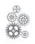 Set of Different Sized Gears Vector Illustration