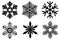 Set of different snowflakes