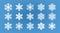 Set of different snowflakes. Winter, wintertime concept. Cartoon vector illustration