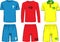 Set of different soccer uniform. Vector