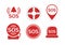 Set of different sos simple icon flat vector illustration red helpline emergency