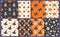 Set of different spooky halloween patterns