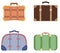 Set of different suitcases