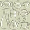 Set of different tableware, vector