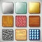 Set of different textured apps icons vector