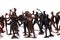 A set of different toy figures of soldiers on a white background