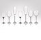 Set of different transparent vector wine glasses empty. Vector illustration in photorealistic style.