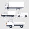 Set of different trucks and van. Truck bodies