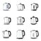 A set of different types of electric kettles. Generative AI image.