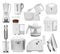 Set of different types of kitchen appliances