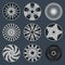 Set of different wheel rims