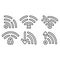 Set of different wireless and wifi icons for design