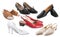 Set of different womanish shoes