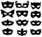 Set of differents masquarade mask silhouette vector illustration