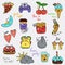 Set of digfferent funny chat smiles color icons