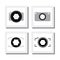 Set of digital camera or point and shoot camera - vector icons