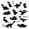 Set of dinosaur silhouette