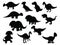 Set of Dinosaur silhouette vector art
