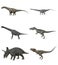 Set of dinosaurs - 3D render