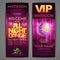 Set of disco background banners. All night dance