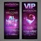 Set of disco background banners. All night dance cocktail poster