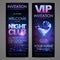 Set of disco background banners. Cocktail Night club poster