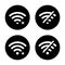 Set of disconnect wifi icon vector. Disconnected, Lost wireless connection sign symbol on black circle