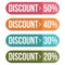 Set of discount labels for website UI, social media kits and stationary design