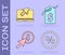 Set Discount percent tag, Laptop and cursor, Cursor and coin and Price tag with dollar icon. Vector
