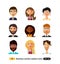 Set of diverse buiness avatars different nationalities, clothes and hair styles