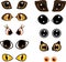 Set of diverse cartoon animal eyes