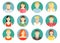 Set of diverse people avatar icons