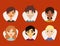 Set of diverse round avatars with facial features different nationalities clothes and hairstyles people characters