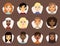 Set of diverse round avatars with facial features different nationalities clothes and hairstyles people characters