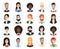 Set of diverse round avatars on white background