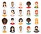 Set of diverse round avatars on white background