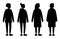 Set of diverse vector women side view silhouettes. Cute and simple modern flat style